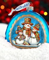 Designocracy Snowman Family Rainbow Mercury Glass Christmas Ornaments G. DeBrekht