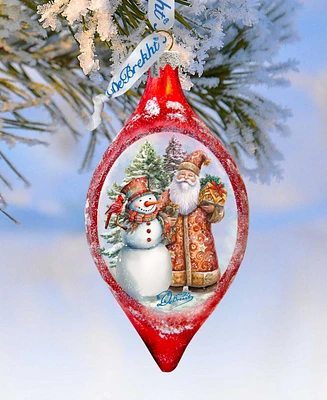 Designocracy Winter Friends Drop Mercury Christmas Glass Ornaments G. DeBrekht