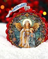 Designocracy Guardian Angel Wreath Mercury Christmas Glass Ornaments G. DeBrekht