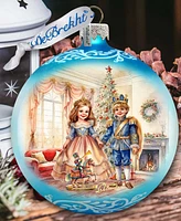 Designocracy Nutcracker Ballet-Clara and Prince Lg Holiday Collectible Ornaments G. DeBrekht