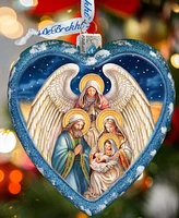 Designocracy Angel's Divine Presence Nativity Heart Lg Collectible Ornaments G. DeBrekht