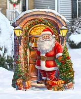 Designocracy Knocking the Door Santa 32" Christmas Outdoor Lawn Decor G. DeBrekht