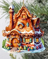 Designocracy Magic House Christmas Wooden Ornaments Holiday Decor G. DeBrekht