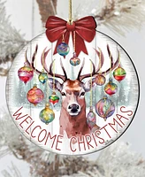 Designocracy Welcome Christmas Wooden Ornaments Holiday Decor G. DeBrekht