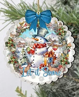 Designocracy Let it Snow Christmas Wooden Ornaments Holiday Decor G. DeBrekht