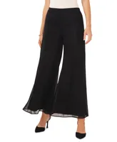 Msk Women's Glitter Pull-On Wide-Leg Pants