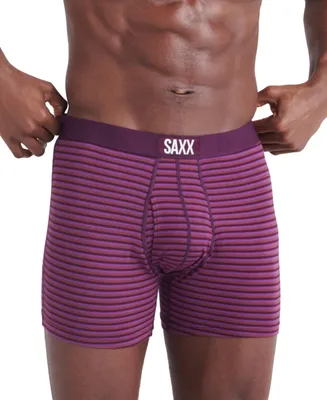 Saxx Men's Ultra Super Soft Relaxed-Fit Moisture-Wicking Striped Boxer Briefs - Micro Stripe