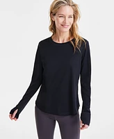 Id Ideology Women's Birdseye Mesh Long-Sleeve, Created for Macy's