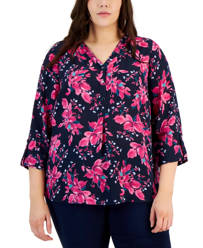 JM Collection Plus Size Short-Sleeve Top, Created for Macy's - Macy's in  2023