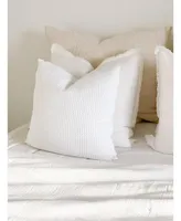 White 20x20 Down Alternative Cotton Waffle Weave Pillow