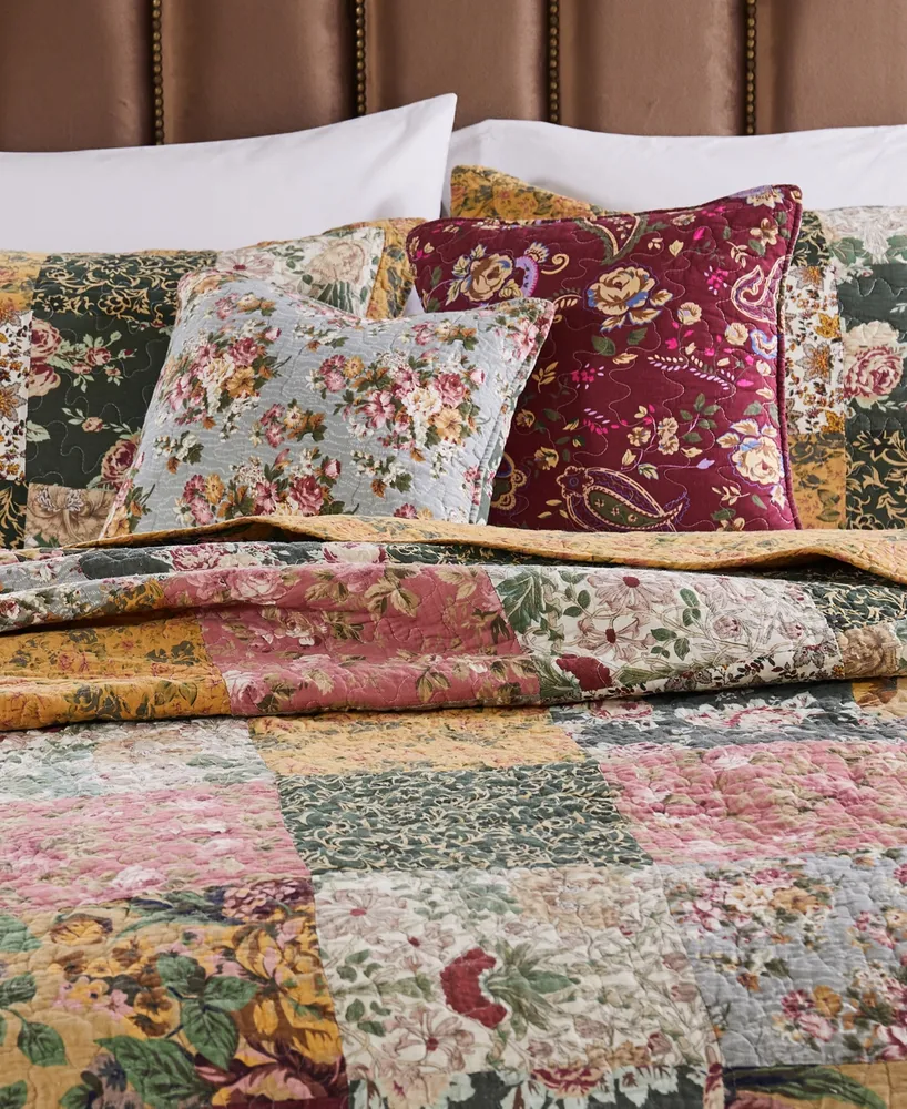 Greenland Home Fashions Antique Chic Floral Print Decorative Pillow Set, 16" x 16"