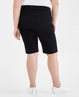 Style & Co Plus Denim Raw-Edge Bermuda Shorts, Created for Macy's