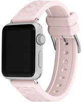 Coach Pink Pearlized Signature C Silicone Strap for 38, 40, 41mm Apple Watch