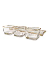 3 Bowl Relish Dish on Tray with Gold-Tone Rim, 4 Piece Set