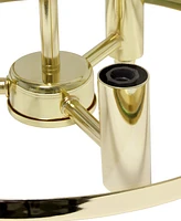 All The Rages 3-Light 13" Industrial Farmhouse Glass and Metallic Accented Semi-Flush Mount