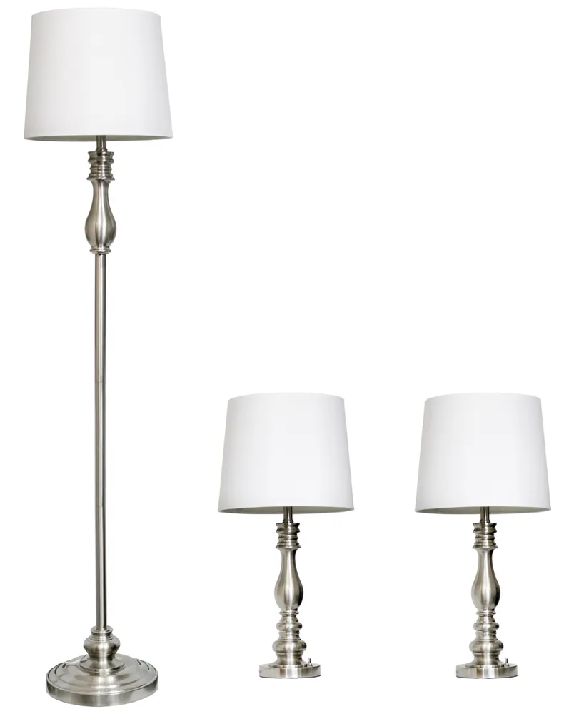 Lalia Home Morocco Classic 3 Piece Metal Lamp Set