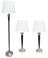 Lalia Home Sonoma 3 Piece Metal Lamp Set