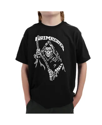 Child Boy's Word Art T-shirt - Grim Reaper