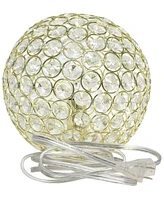 Lalia Home Elipse 8" Metal Crystal Orb Table Lamp