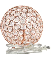 Lalia Home Elipse 8" Metal Crystal Orb Table Lamp
