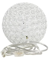 Lalia Home Elipse 8" Metal Crystal Orb Table Lamp