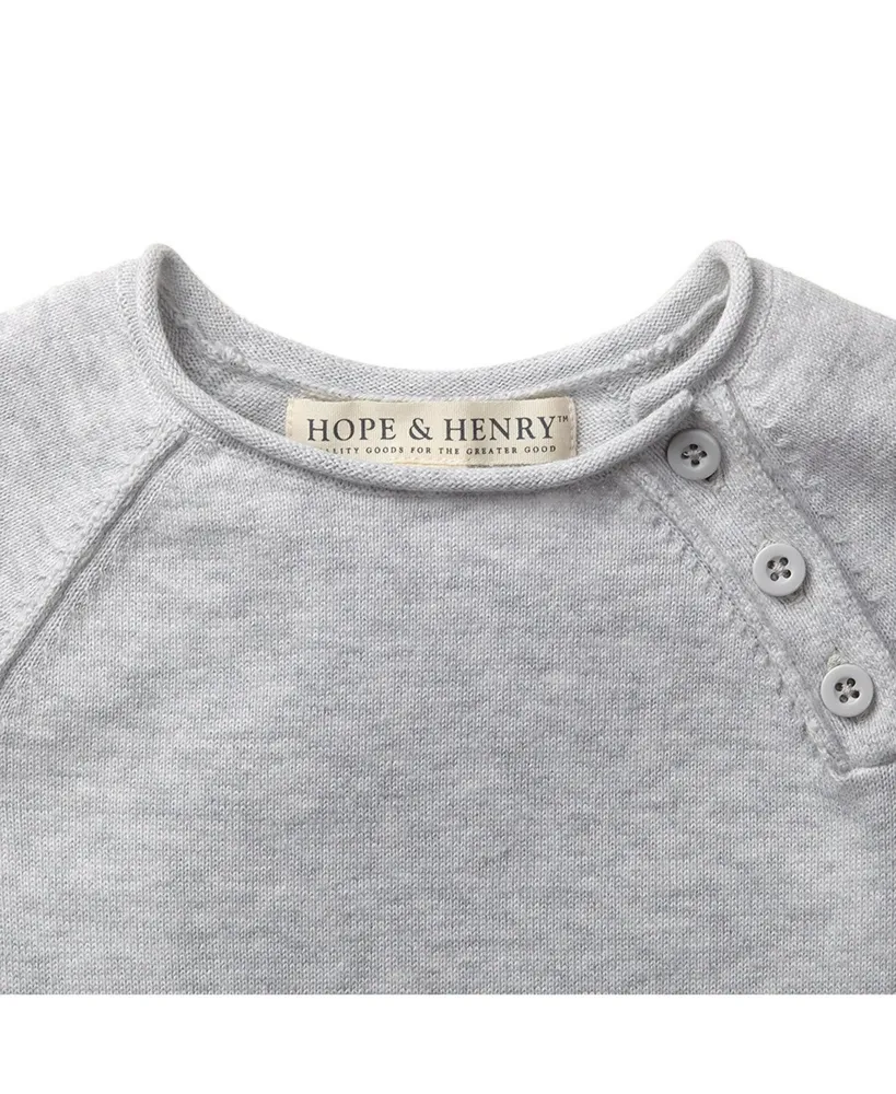 Hope & Henry Baby Girls Raglan Sweater Romper