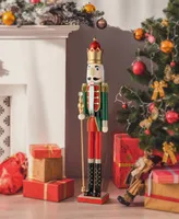 Glitzhome 42" H Wooden Christmas King Nutcracker