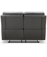 Abbyson Living Waylen 59" Top-Grain Leather Manual Reclining Loveseat