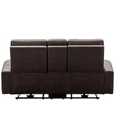 Keegan 77" Leather Power Reclining Console with Power Headrests Loveseat