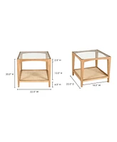 Harrington 22" Oak Square Side Table