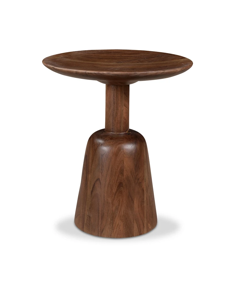 Nels 16" Acacia Wood Round End Table