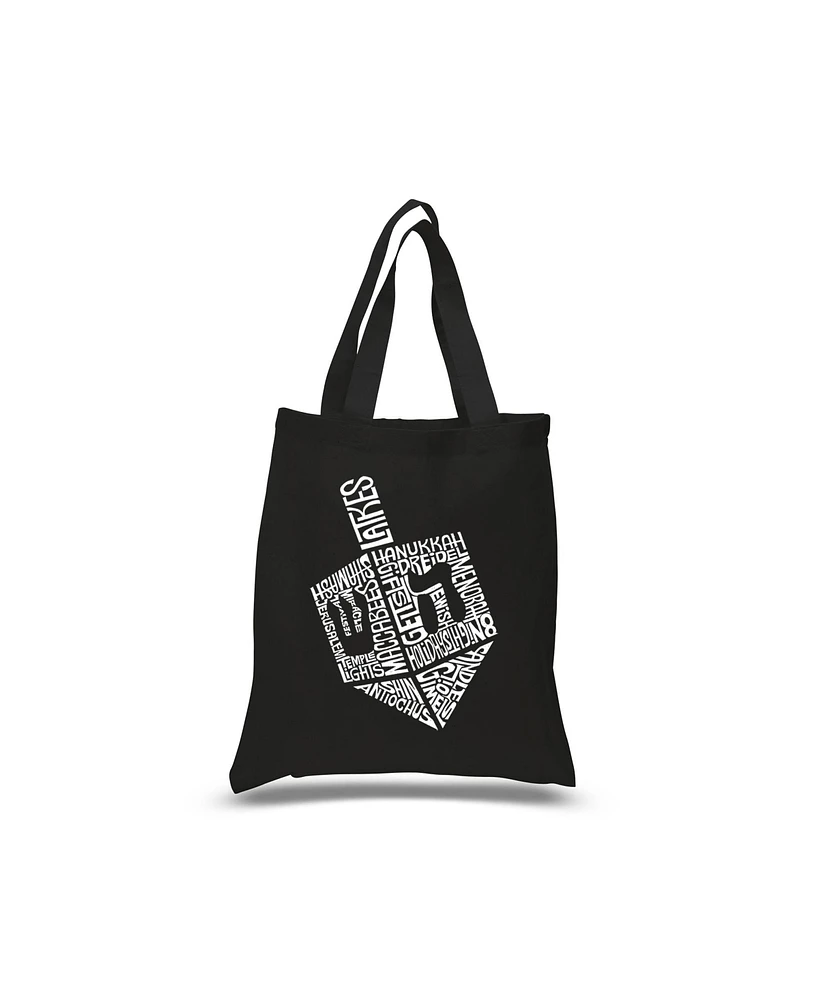 Hanukkah Dreidel - Small Word Art Tote Bag