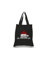 La Pop Art Christmas Peeking Dog - Small Word Tote Bag