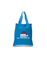 La Pop Art Christmas Peeking Dog - Small Word Art Tote Bag