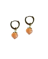 seree Harvest — Peach Jade stone charm earrings