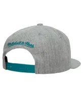 Men's Mitchell & Ness Heather Gray Charlotte Hornets Hardwood Classics 2.0 Snapback Hat