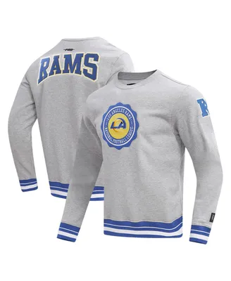 Men's Pro Standard Heather Gray Los Angeles Rams Crest Emblem Pullover Sweatshirt