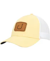 Men's Avid Yellow, White Lay Day Trucker Snapback Hat