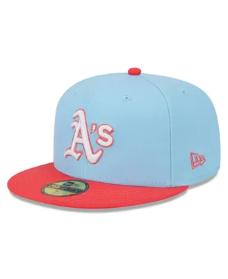 Men's New Era Light Blue, Red Oakland Athletics Spring Color Two-Tone 59FIFTY Fitted Hat