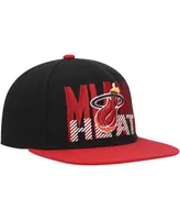 Men's Mitchell & Ness Black Miami Heat Soul Cross Check Snapback