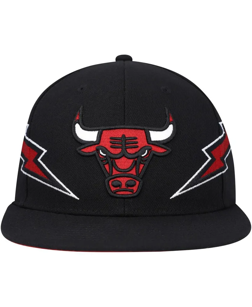 Men's Mitchell & Ness Black Chicago Bulls Hardwood Classics Soul Double Trouble Lightning Snapback Hat