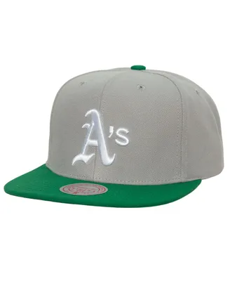 Men's Mitchell & Ness Gray Oakland Athletics Cooperstown Collection Away Snapback Hat