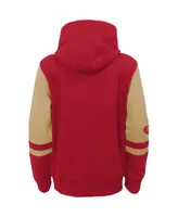 Big Boys Scarlet San Francisco 49ers Colorblock Full-Zip Hoodie