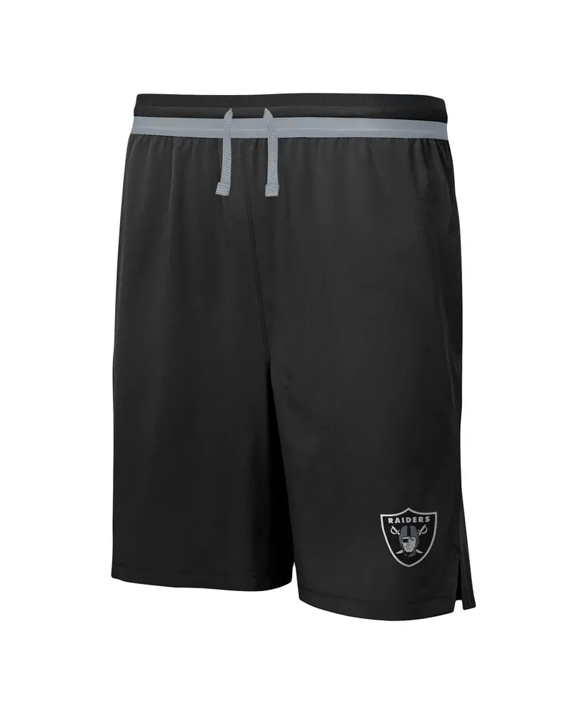 Men's Black Las Vegas Raiders Cool Down Tri-Color Elastic Training Shorts