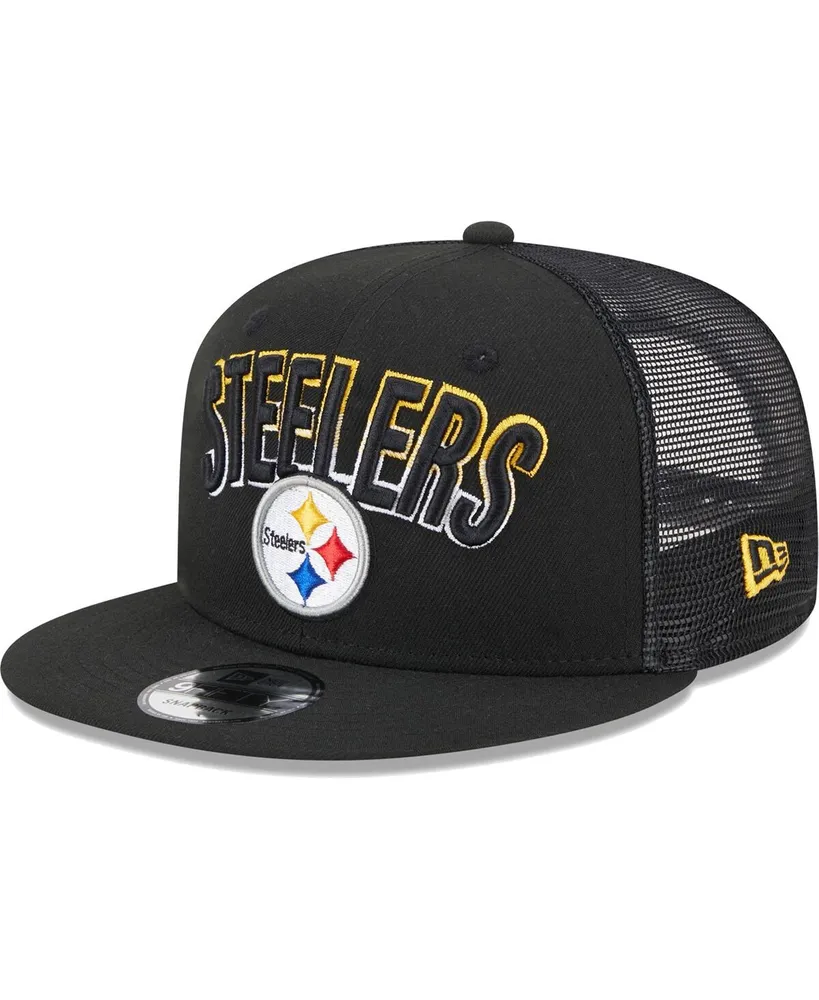 Youth Pittsburgh Steelers New Era Black Stacked 9FIFTY Snapback Hat