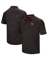 Men's Colosseum Black Louisville Cardinals Down Swing Polo Shirt