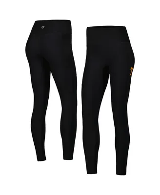 Women's Kadyluxe Black Tennessee Volunteers 7/8 Mixed Media Pocket iLeggings