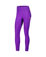 Women's Kadyluxe Purple Lsu Tigers 7/8 Mixed Media Pocket iLeggings