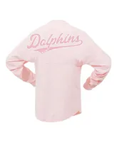 Women's Fanatics Pink Miami Dolphins Millennial Spirit Jersey T-shirt