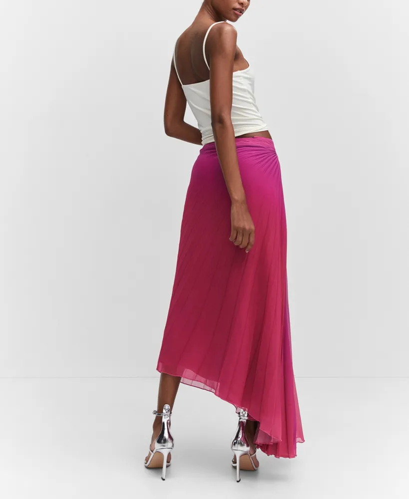 Mango Women's Pleated Asymmetric Skirt